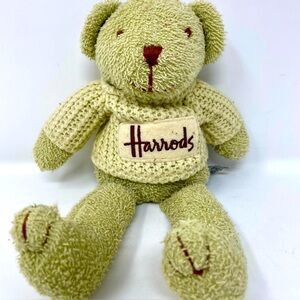 Harrods Soft Plush Toy Teddy Bear in Light Green